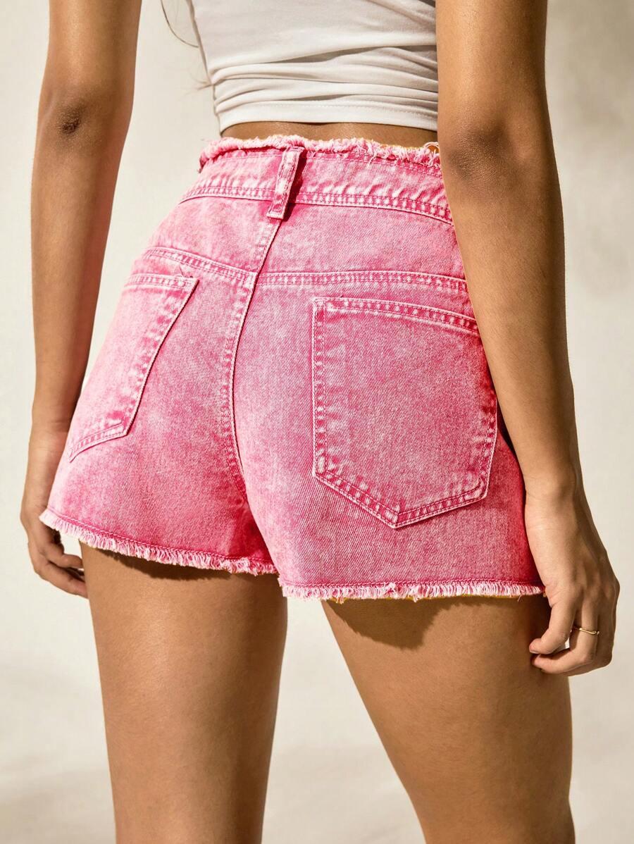 RÓŻOWE SPODENKI JEANS GWIAZDKI 