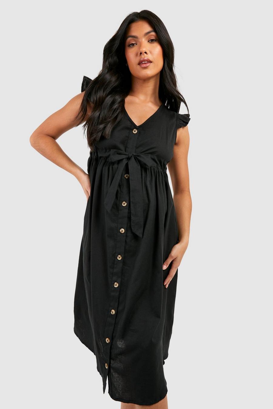 CZARNA CIĄŻOWA SUKIENKA V-NECK