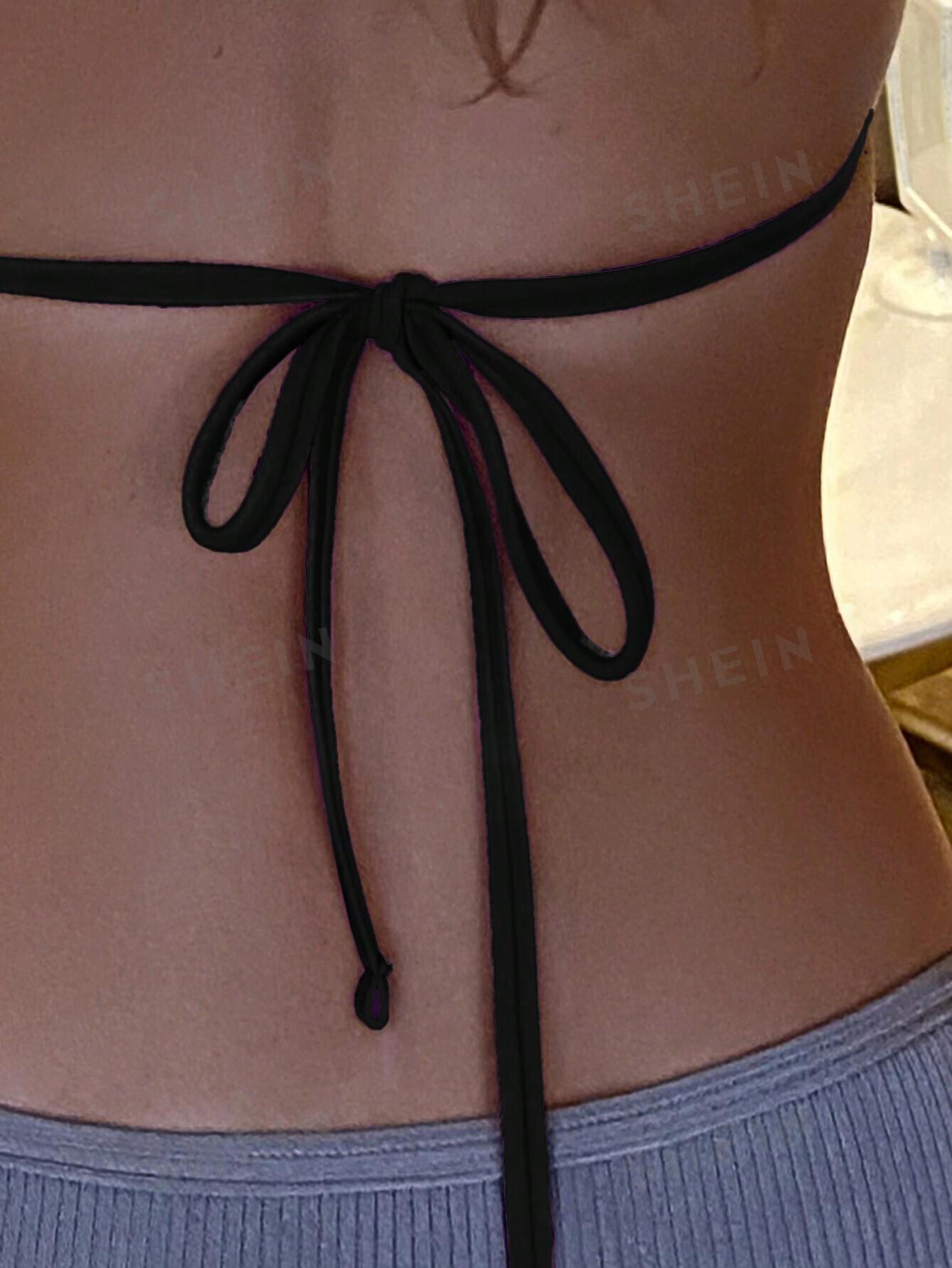 KLASYCZNA WIĄZANA CZARNA GÓRA OD BIKINI