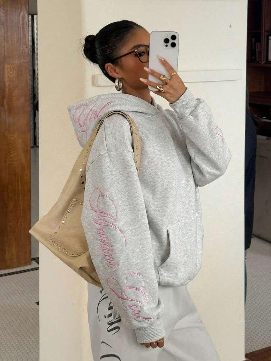 SZARA BLUZA HAFT