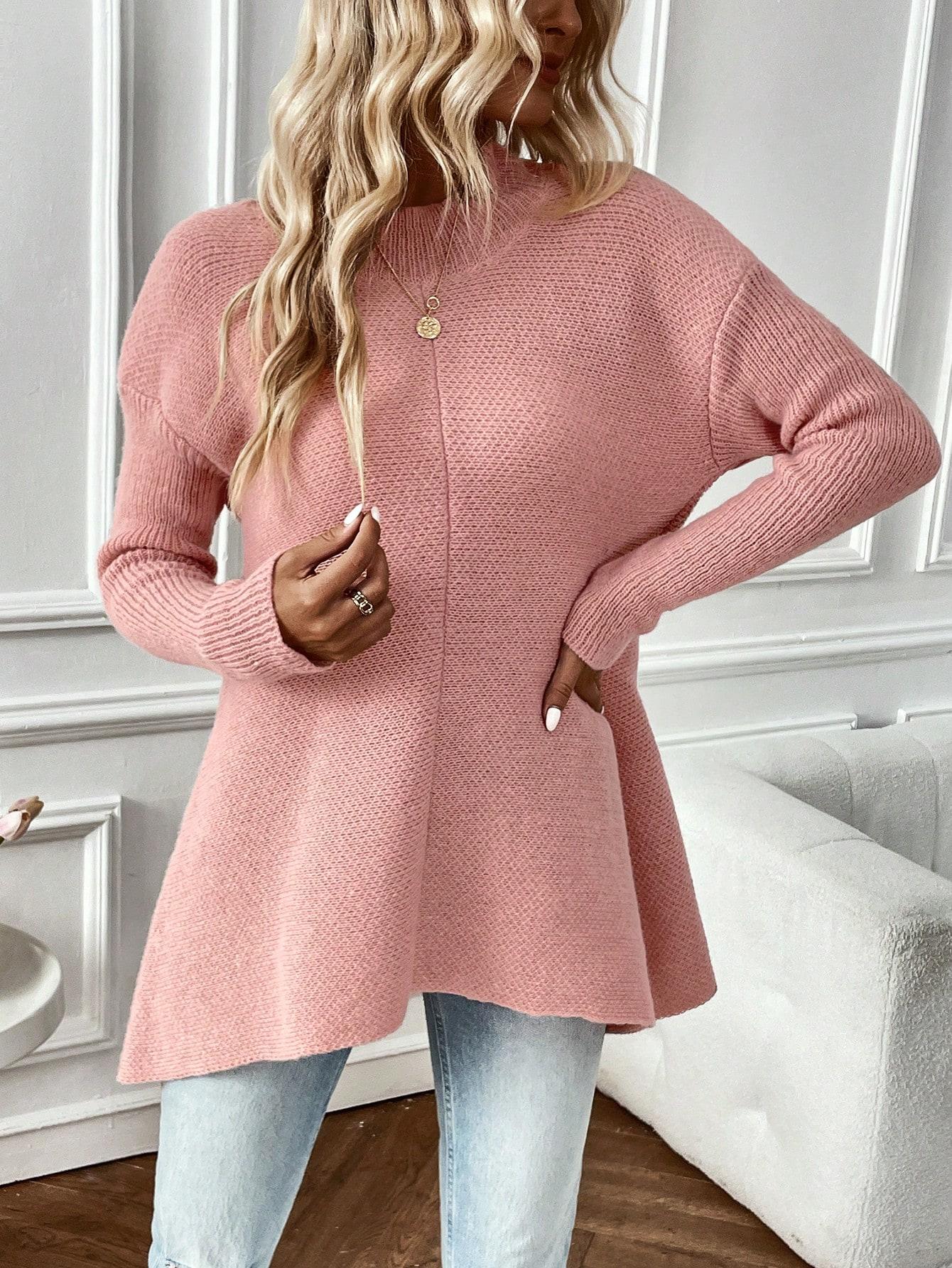 różowy sweter długi rękaw