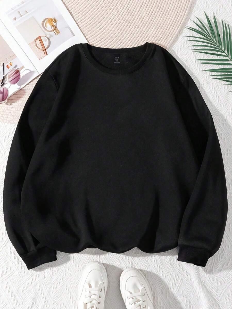 CZARNA BLUZA OKRĄGŁY DEKOLT