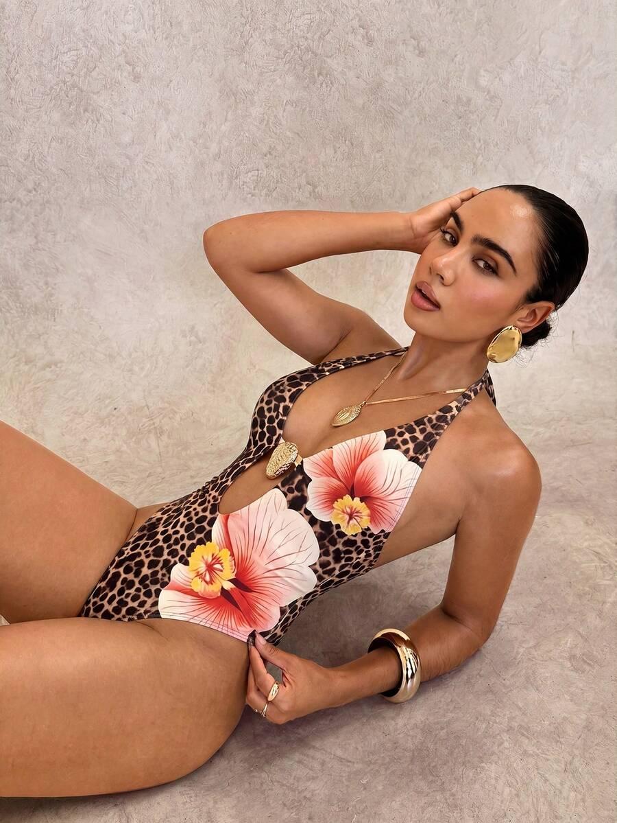 jednoczęściowy strój kąpielowy animal print