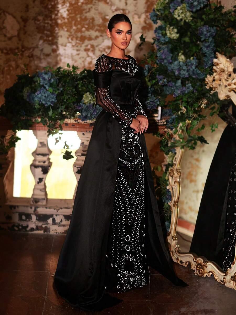 CZARNA MAXI SUKIENKA