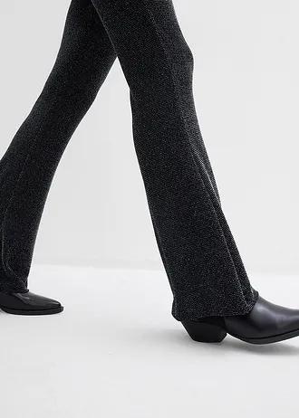ROZKLOSZOWANE LEGGINSY Z POŁYSKUJĄCEGO MATERIAŁU