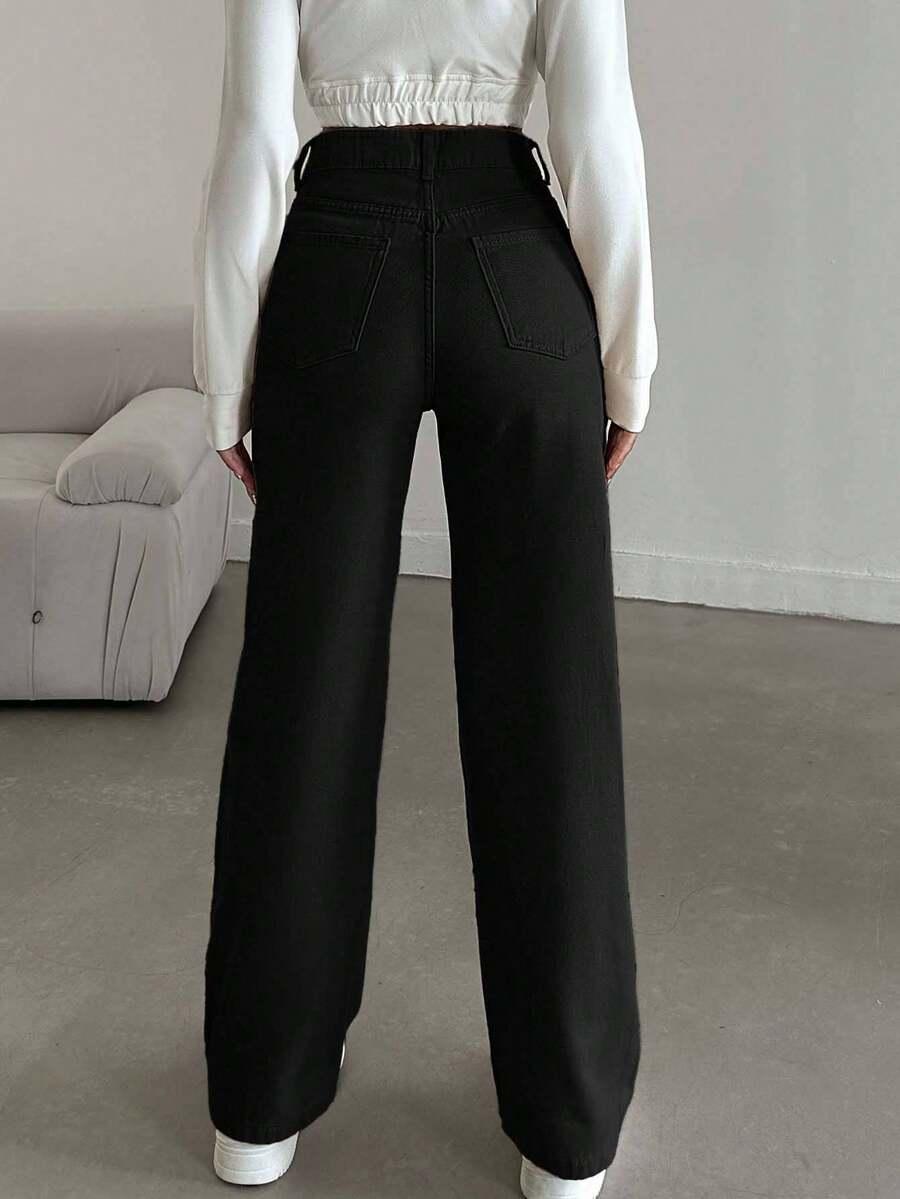 CZARNE SPODNIE JEANS 