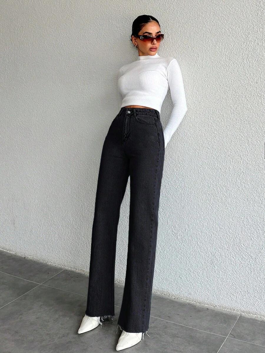 czarne spodnie jeans 