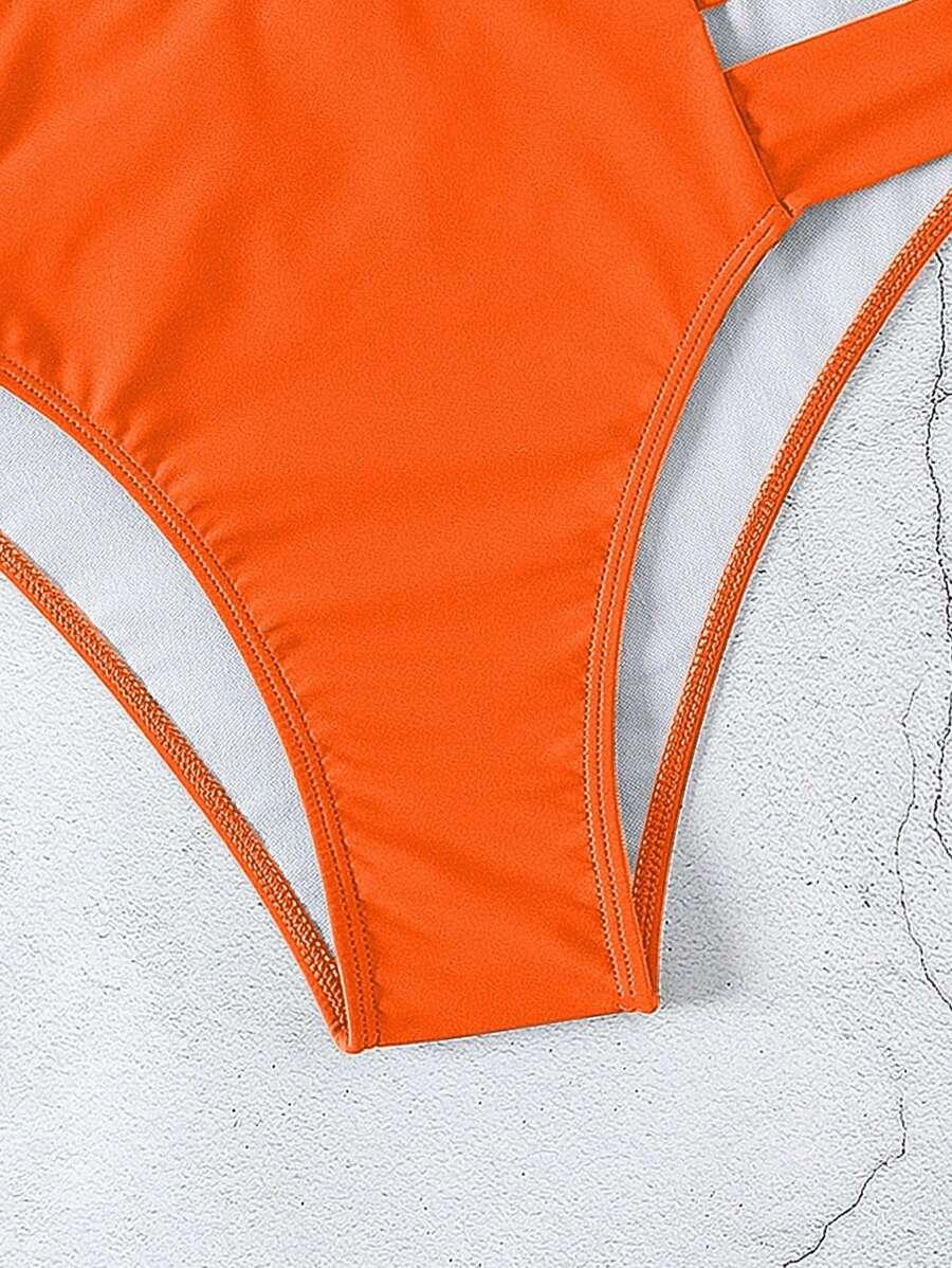 POMARAŃCZOWY DÓŁ OD BIKINI WYCIĘCIA