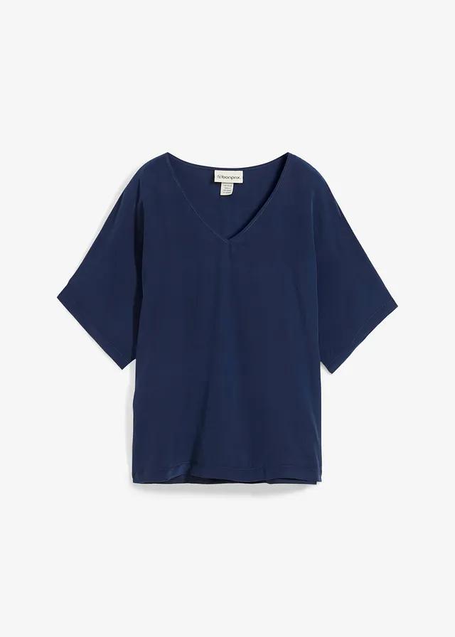 BLUZKA DAMSKA PLUS SIZE DEKOLT V BAWEŁNA