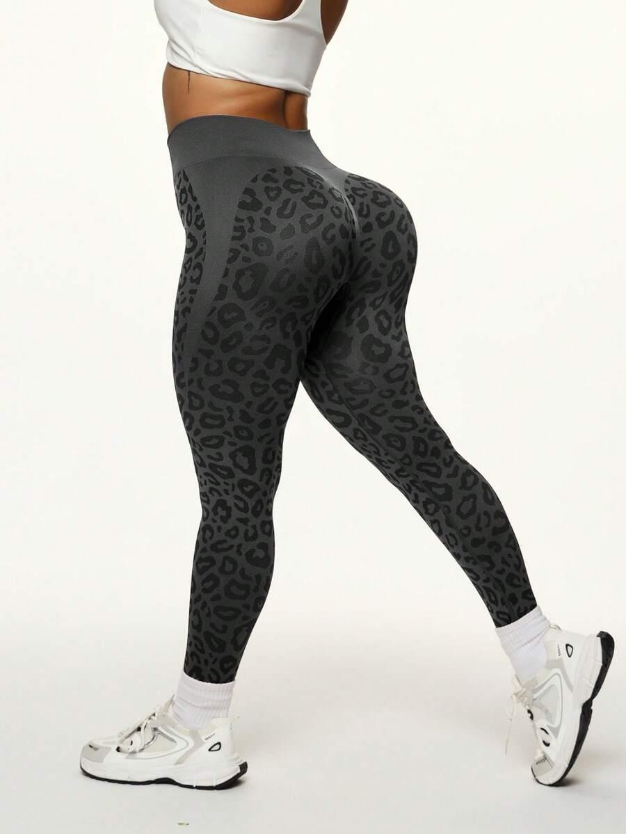 sportowe legginsy wysoki stan animal print