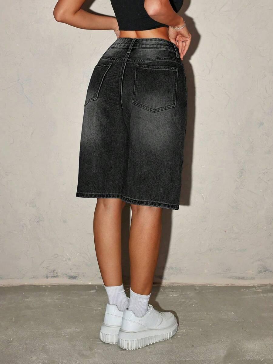 CZARNE BERMUDY JEANS