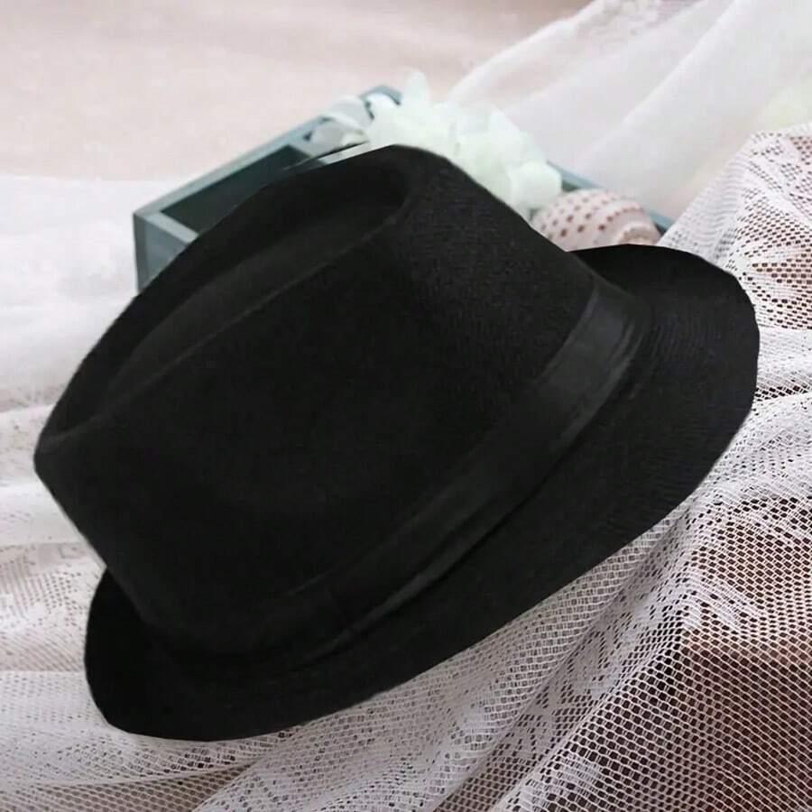 czarny kapelusz trilby