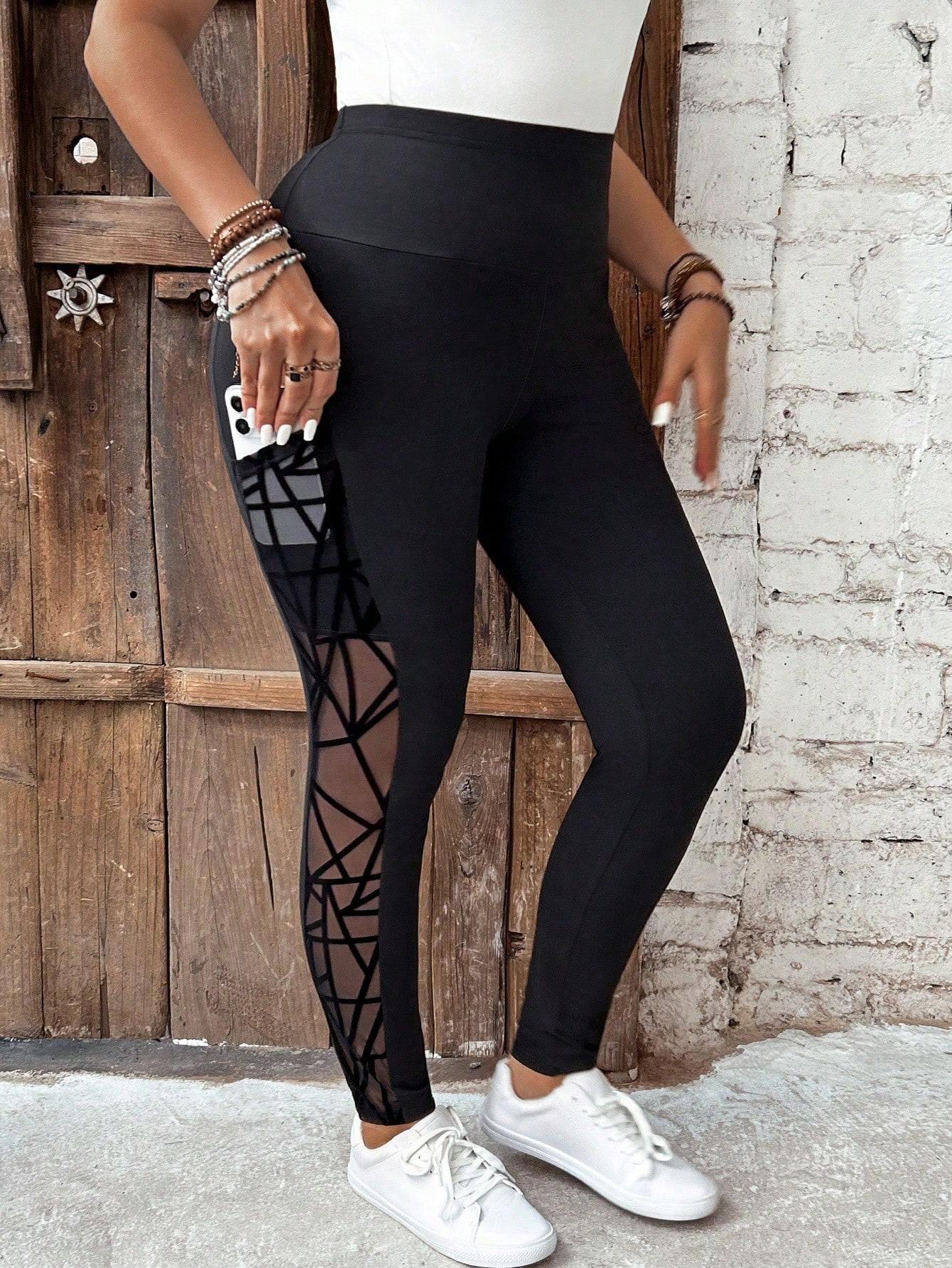 CZARNE LEGGINSY SIATECZKA 