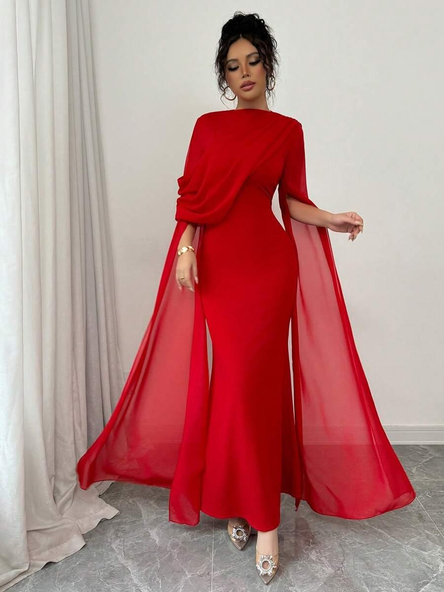 CZERWONA MAXI SUKIENKA