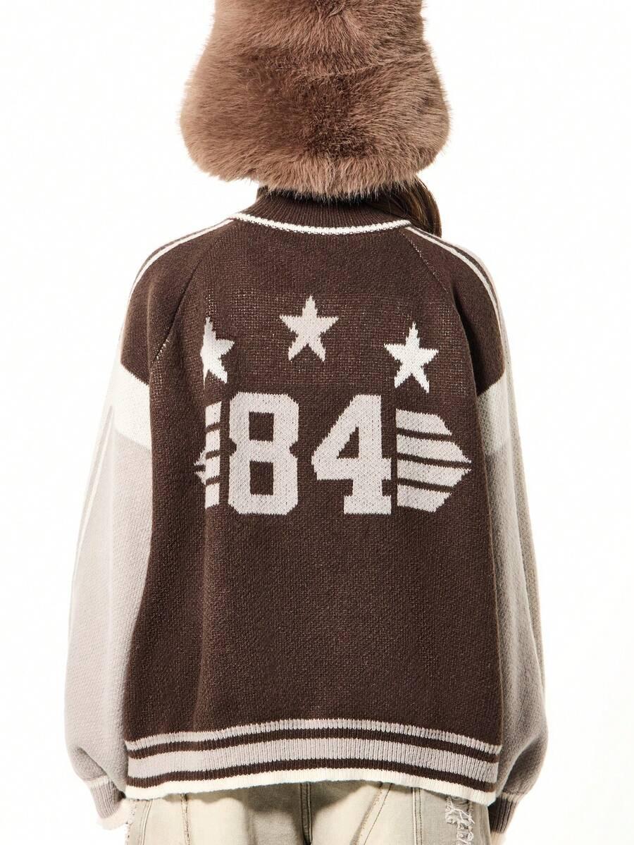 dzianinowy sweter oversize wzór