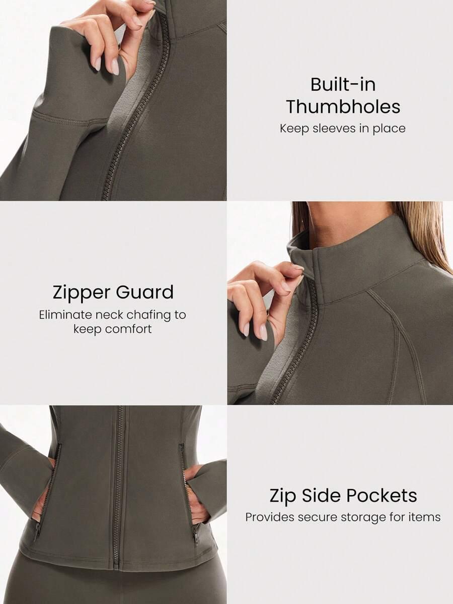 ROZPINANA BLUZA SPORTOWA Z WYCIĘCIEM NA PALEC