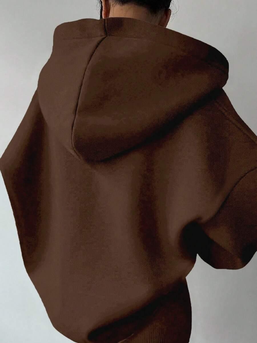 brązowa bluza oversize kaptur