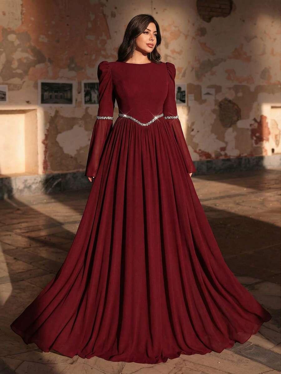 CZERWONA MAXI SUKIENKA