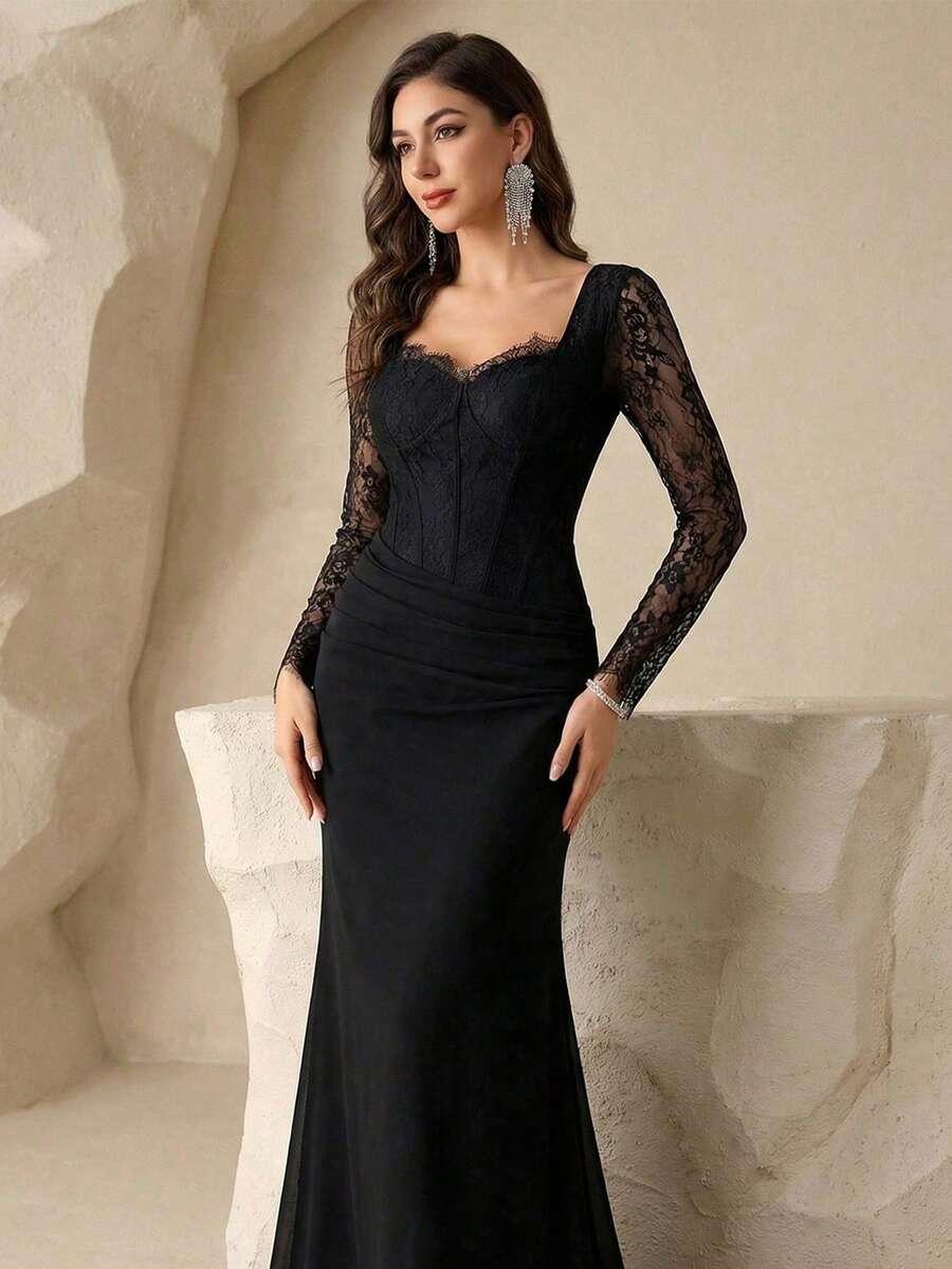 czarna maxi sukienka