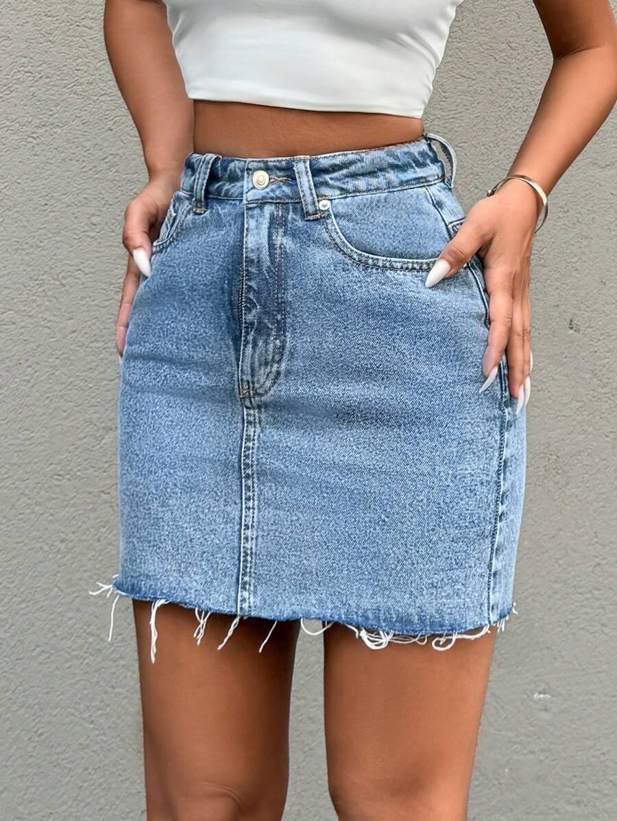 NIEBIESKA MINI SPÓDNICA JEANS 