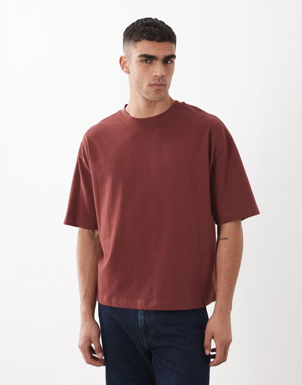 bawełniany t-shirt oversize okrągły dekolt