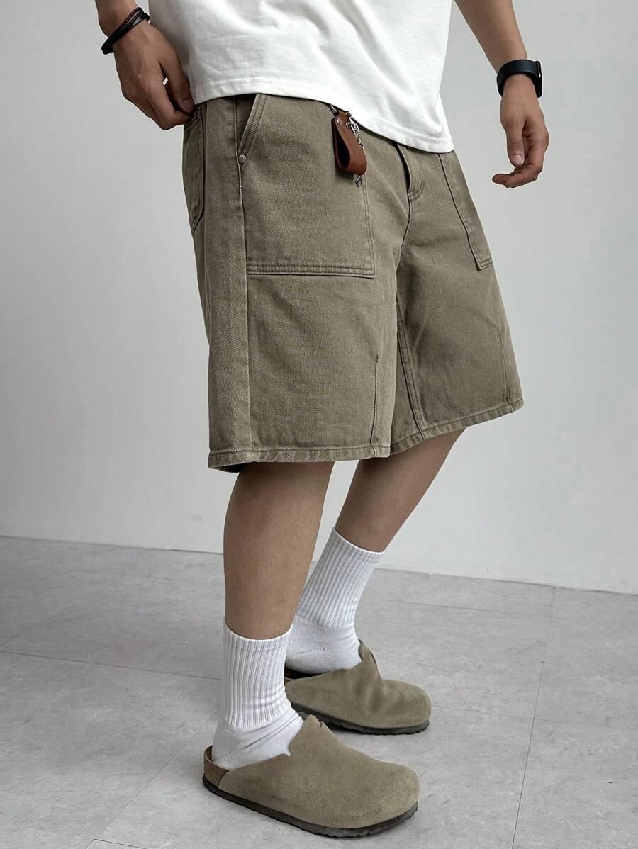beżowe krótkie spodenki jeans 