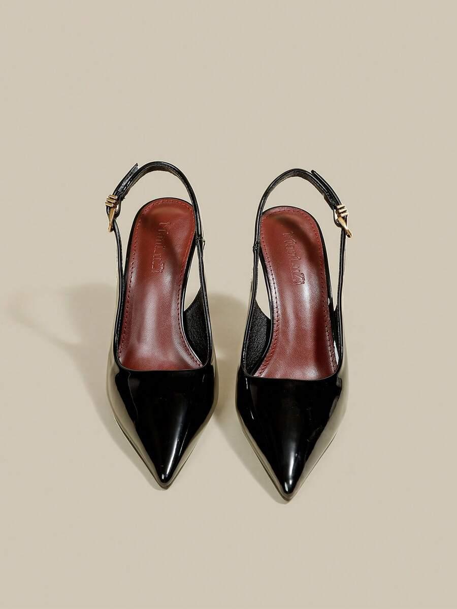 czarne czółenka szpic