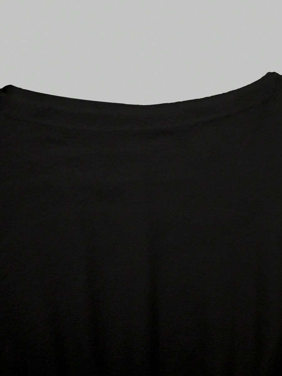 czarny sweter asymetria
