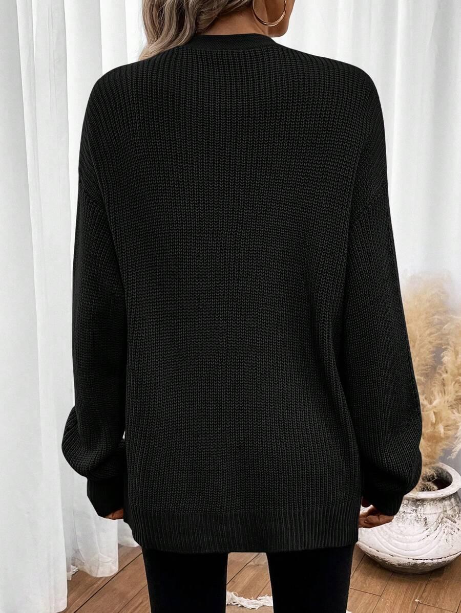 CZARNY SWETER KARDIGAN 