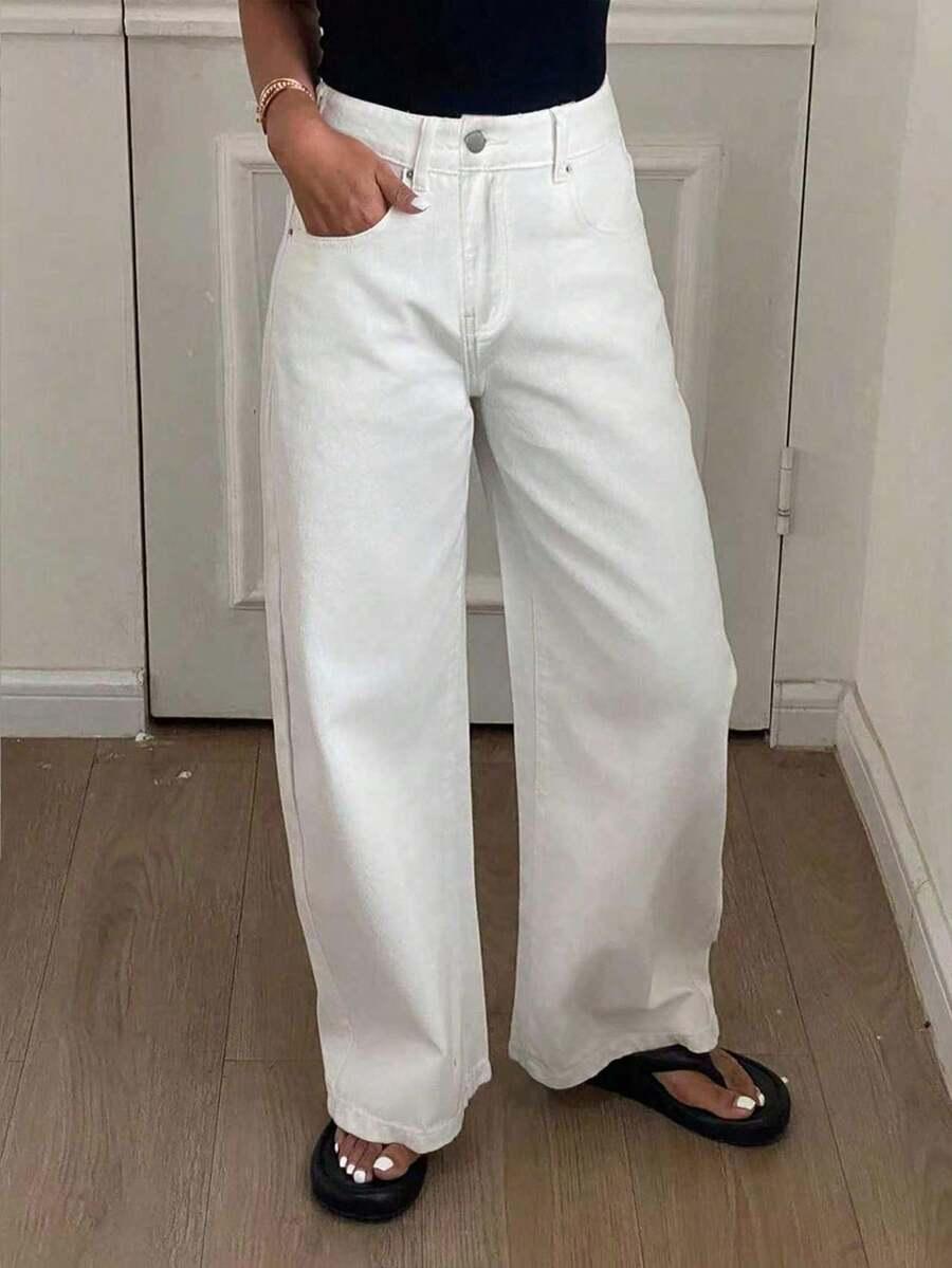 BIAŁE SPODNIE JEANS