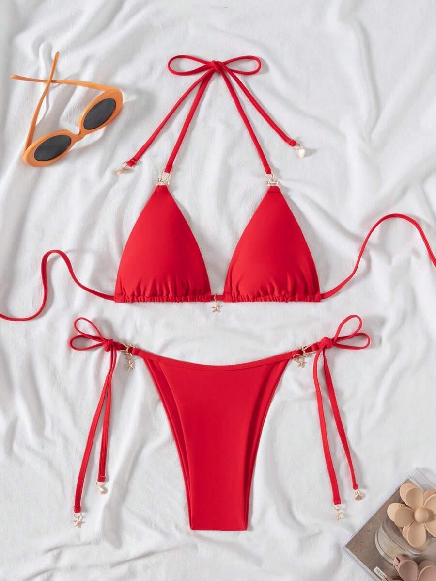 CZERWONA GÓRA OD BIKINI zdobienie
