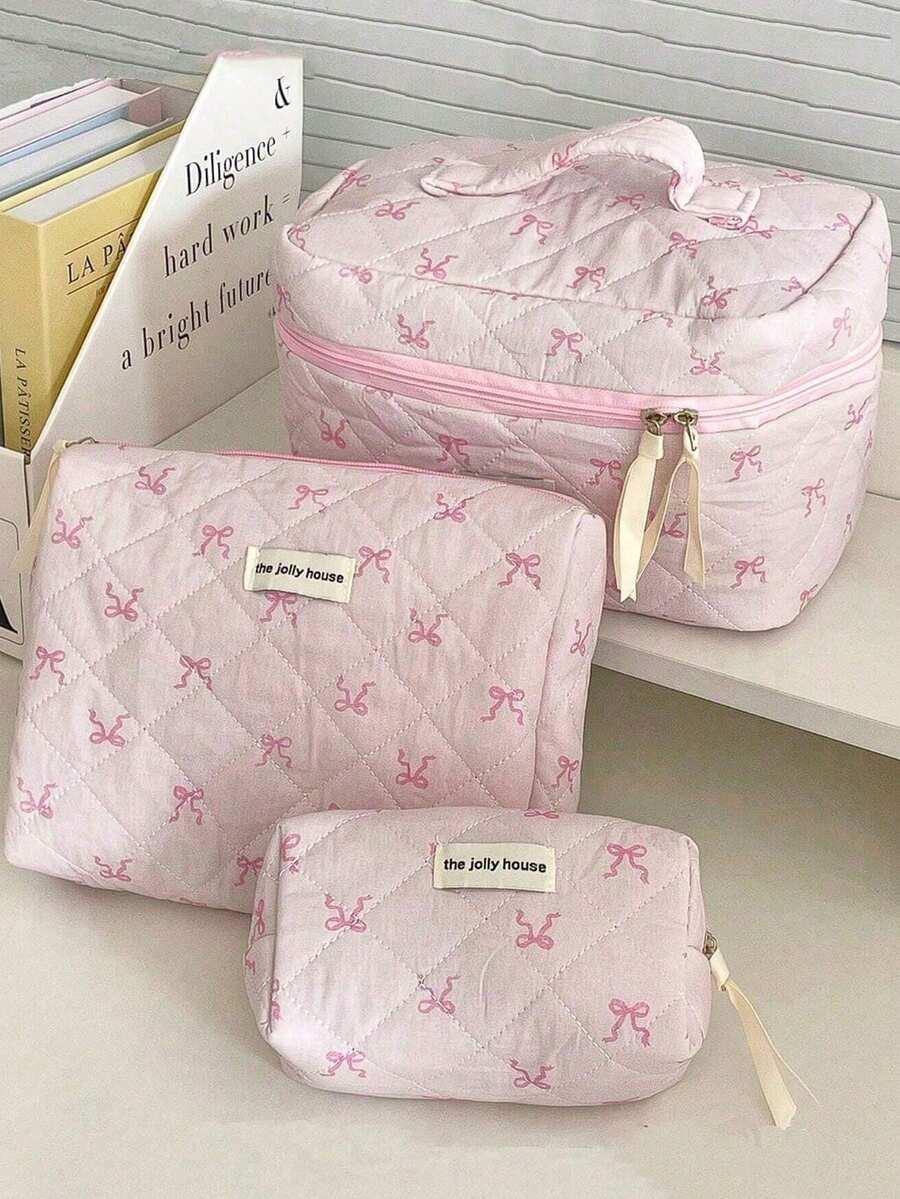 różowa kosmetyczka kokardy