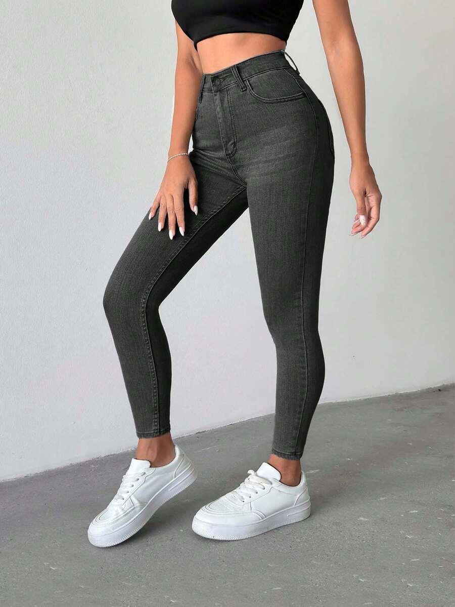 SZARE SPODNIE JEANS RURKI
