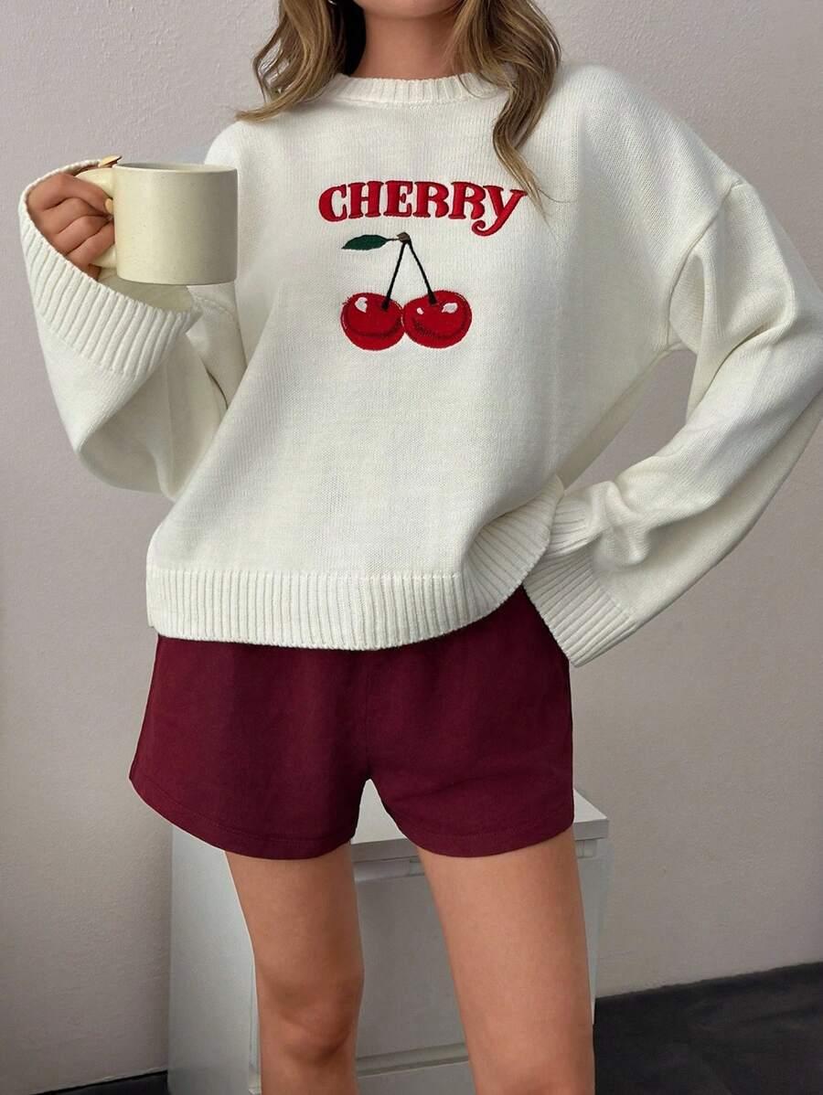ECRU SWETER PRINT