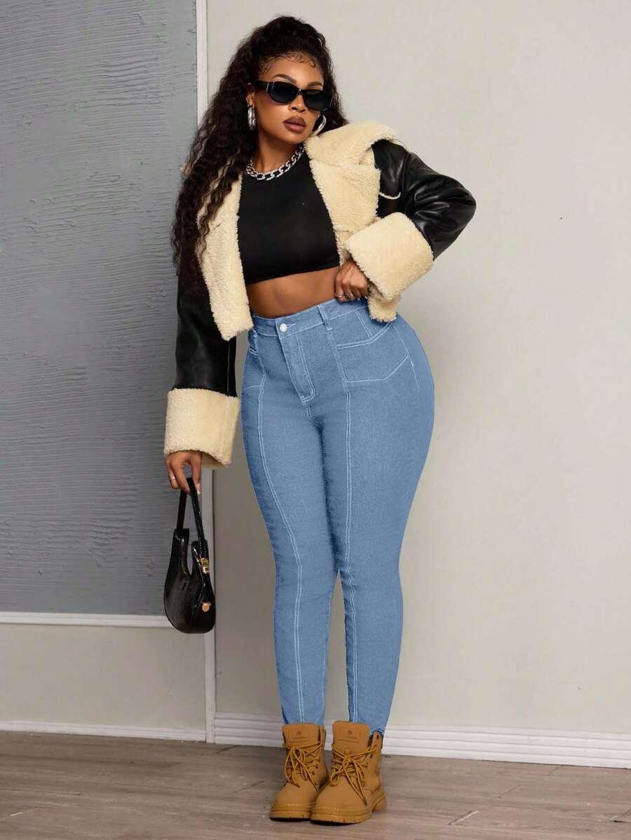 SPODNIE JEANS WYSOKI STAN RURKI 