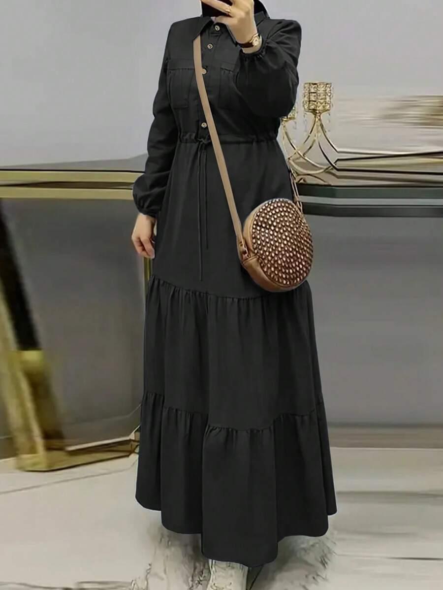 CZARNA MAXI SUKIENKA