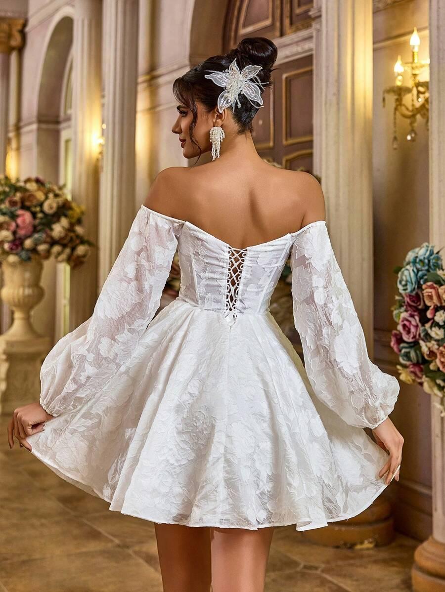 sukienka odkryte ramiona organza