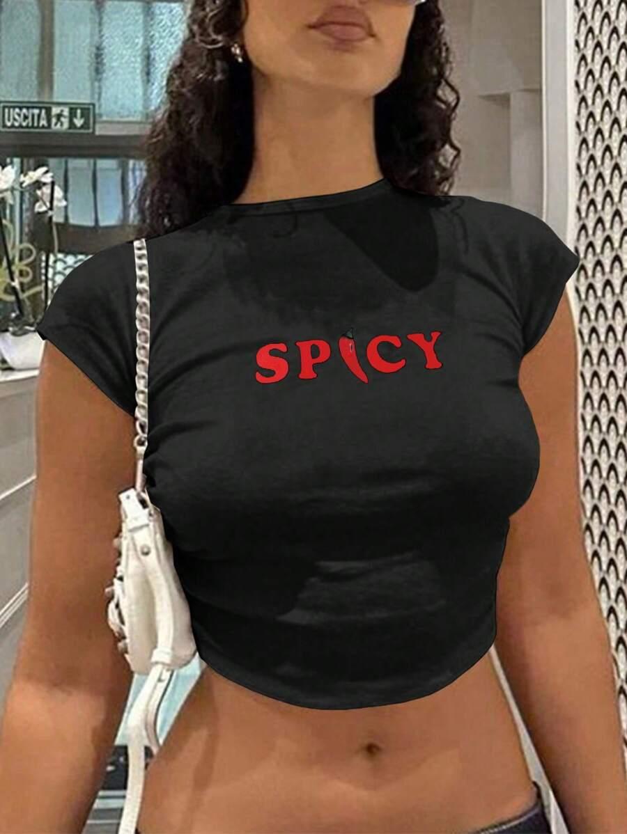 CZARNY TOP PRINT