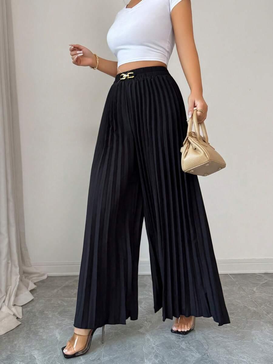 CZARNE ELEGANCKIE SPODNIE