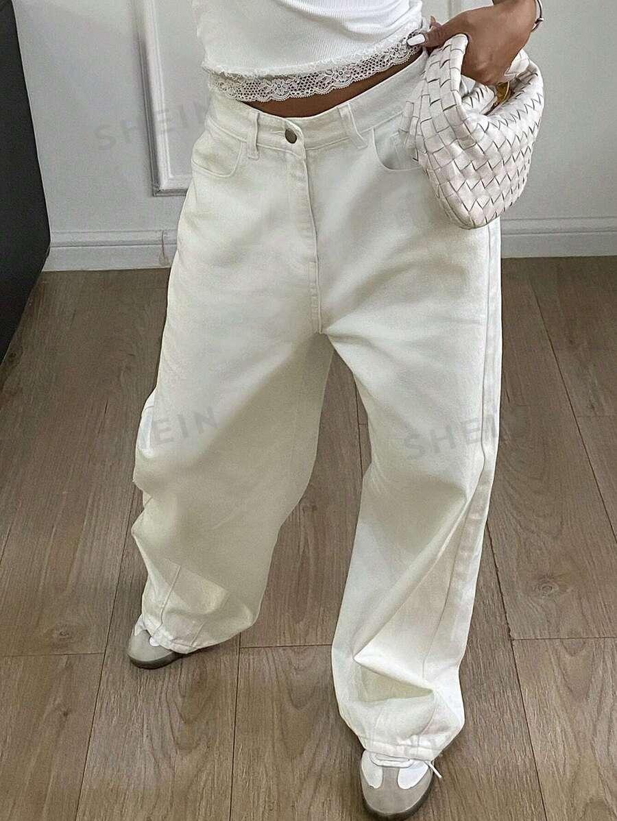 BIAŁE SPODNIE JEANS 