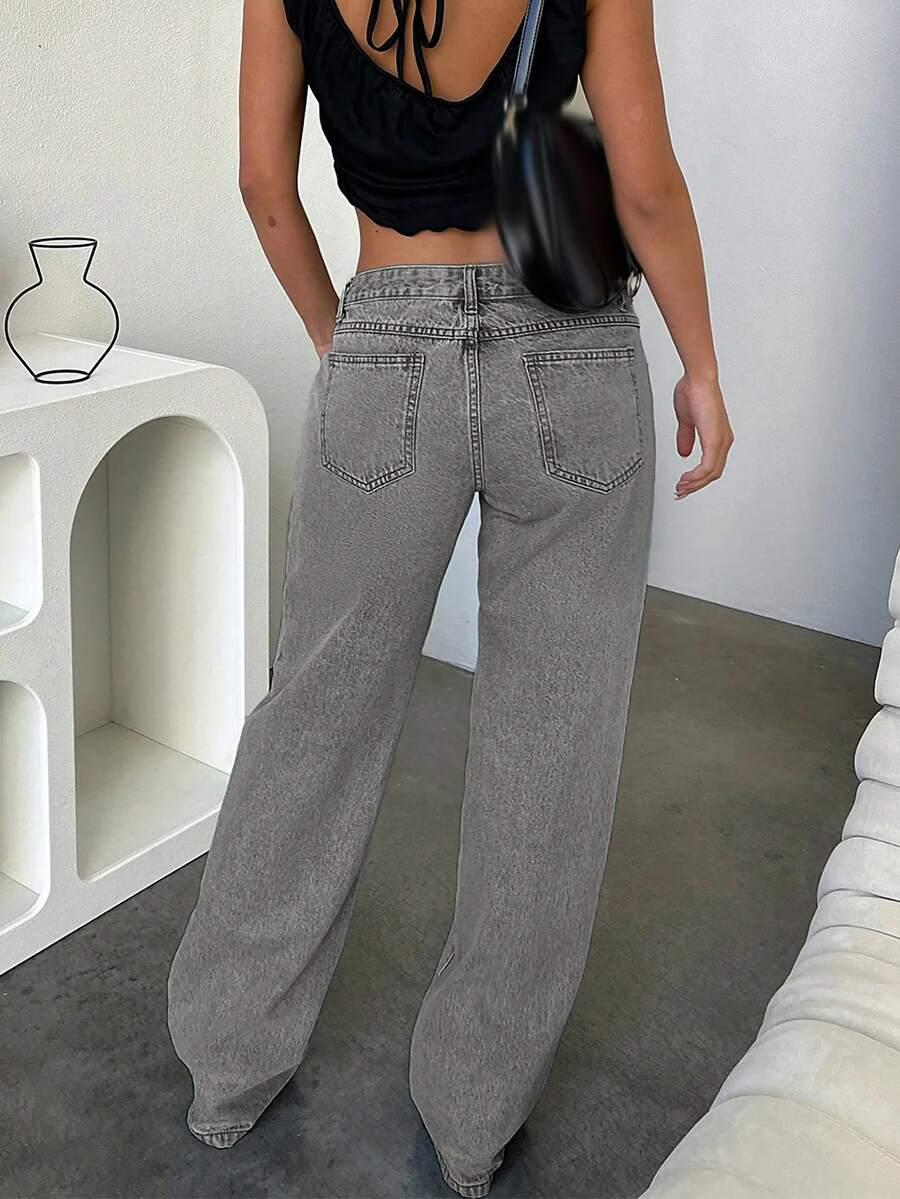 SZARE SPODNIE JEANS 