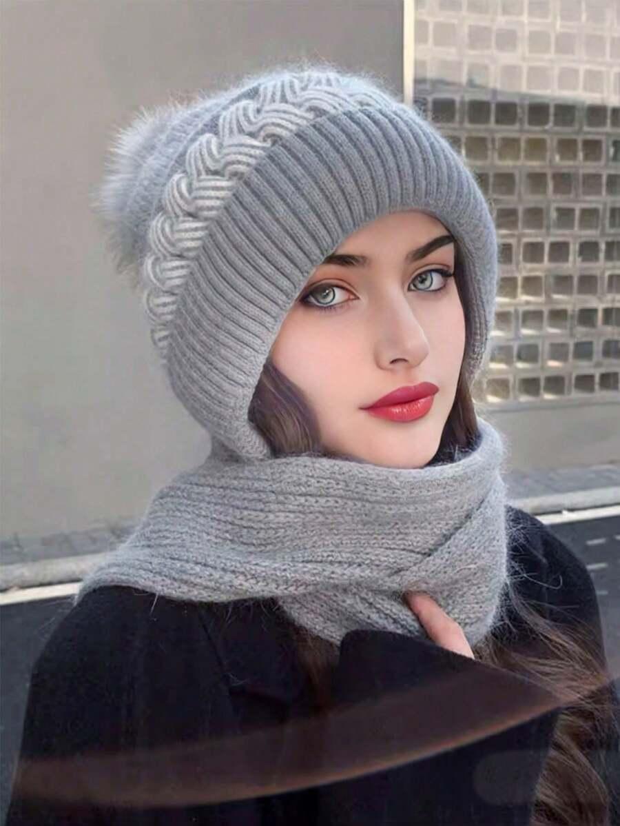 szara czapka szalik 2w1