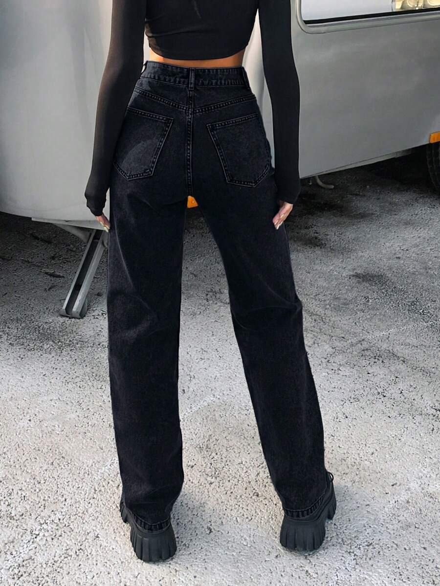 CZARNE SPODNIE JEANS