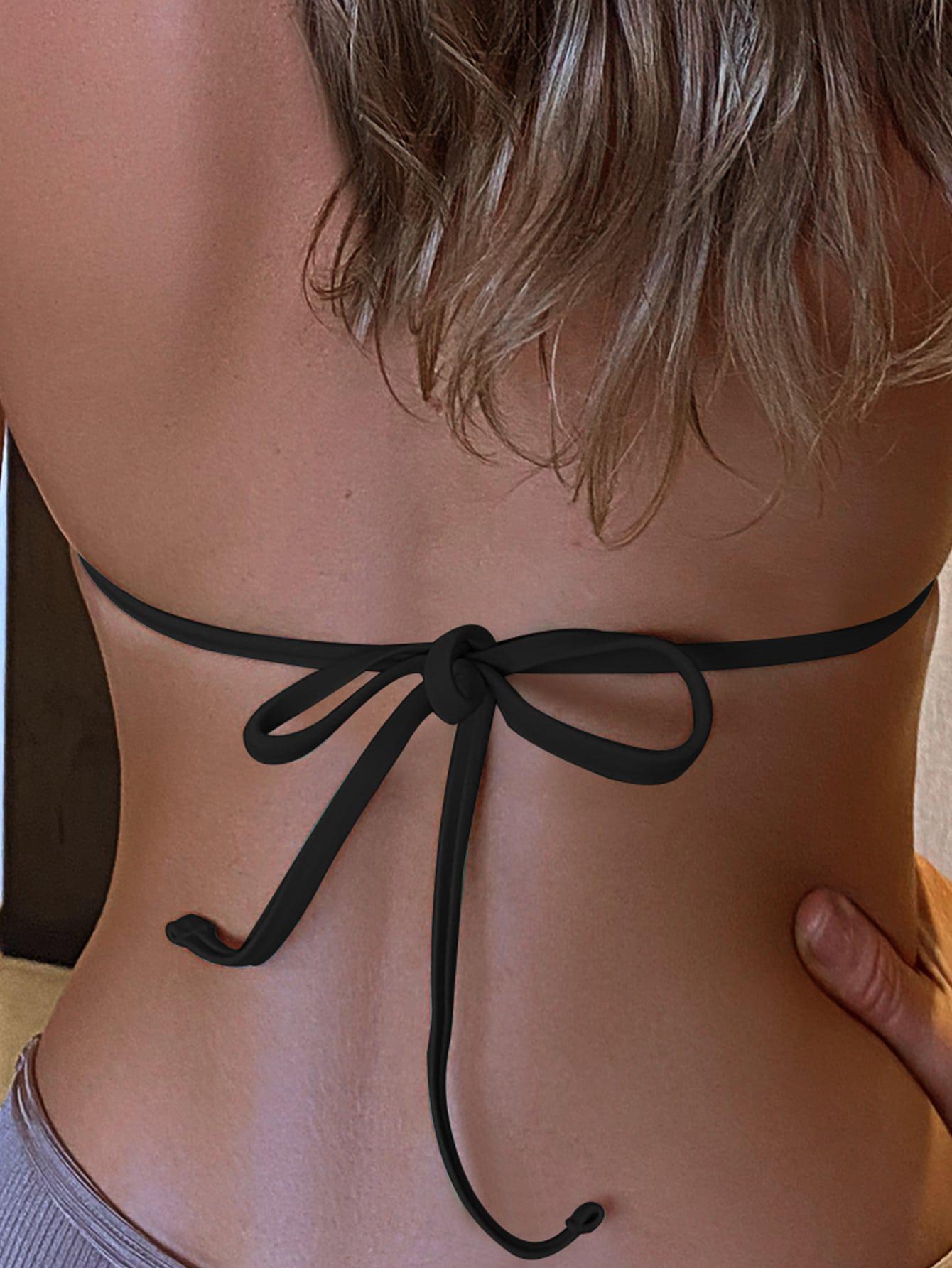 CZARNA GÓRA OD BIKINI WIĄZANIE