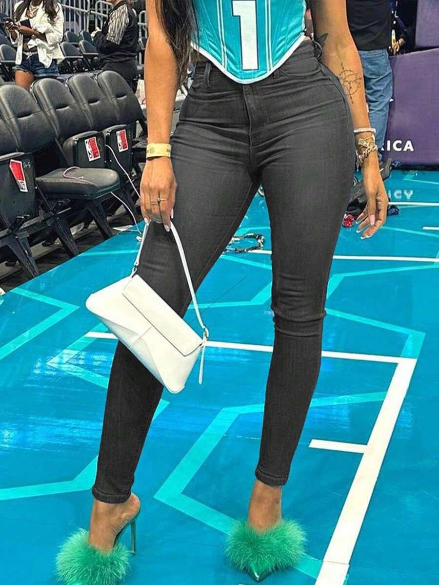 SZARE SPODNIE JEANS 