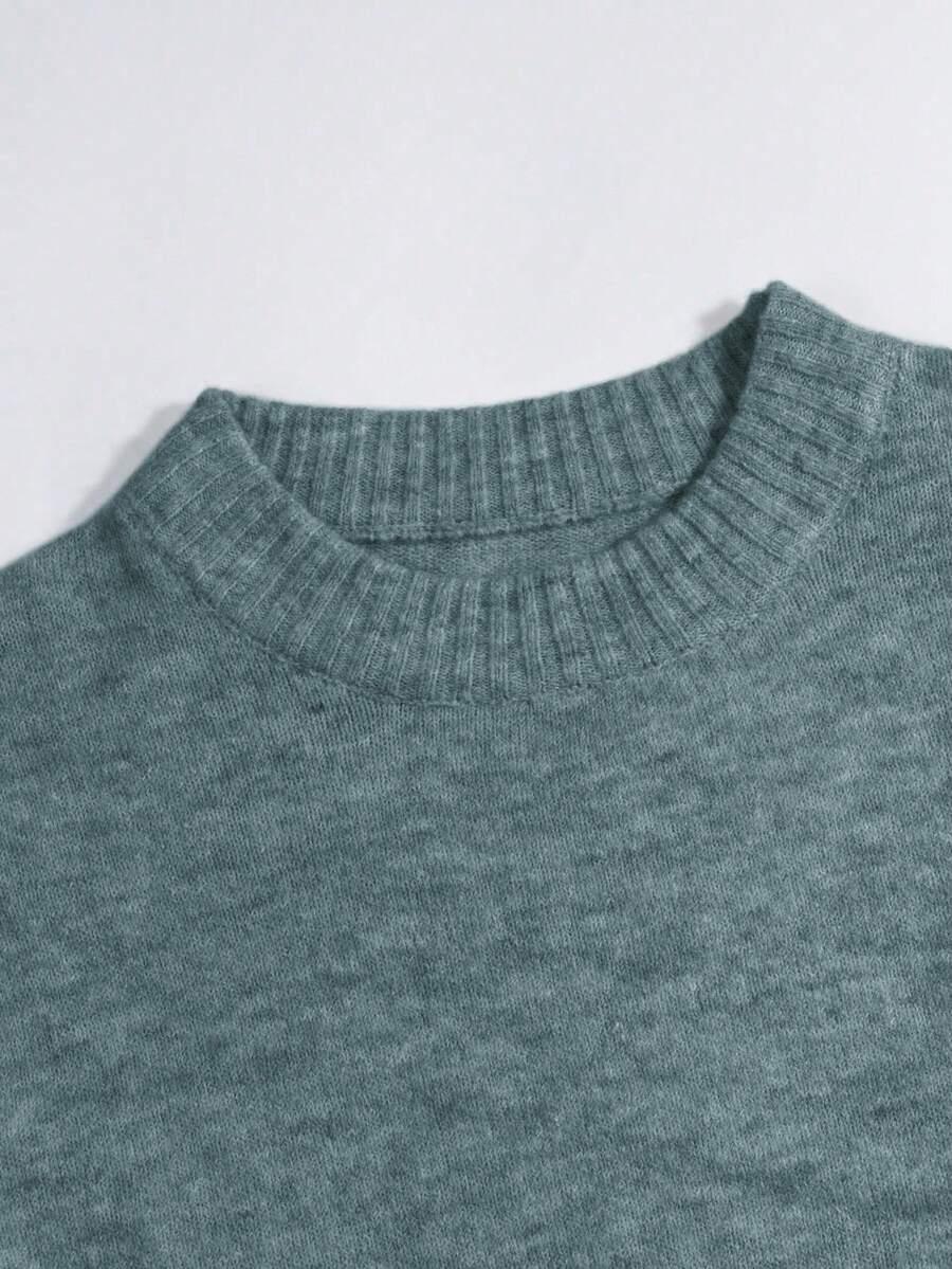 ZIELONY DZIANINOWY SWETER 