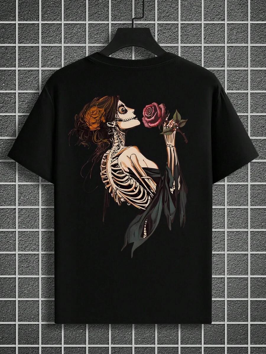 CZARNY T-SHIRT PRINT 