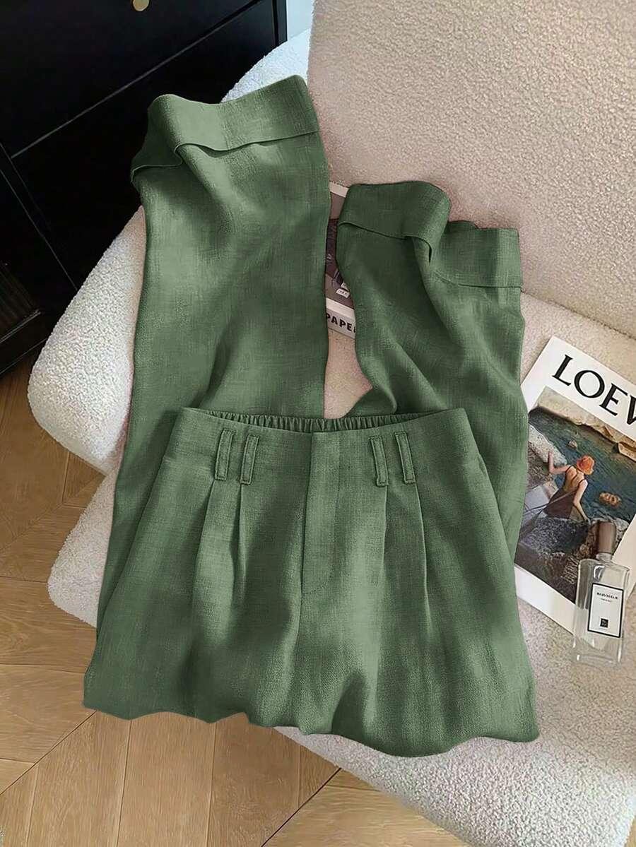 zielone spodnie casual