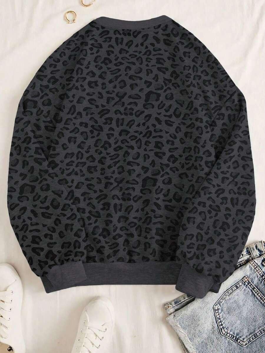 SZARA BLUZA ANIMAL PRINT