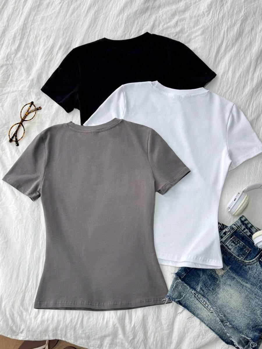 gładki t-shirt 2-pack